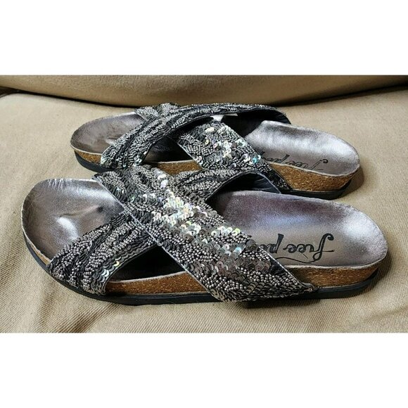 Free People Moon Child Embellished Sandal Women's Shoes Size 37.5 / US 7 - Picture 3 of 7